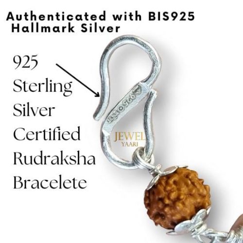 SJ Stylish Rudraksha Bracelet Silver Rakhi For Men 2